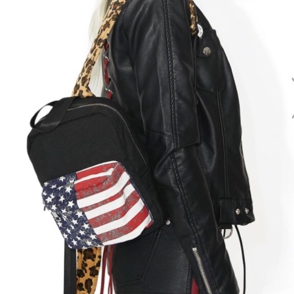 Handbags - Leopard strap mini flag backpack